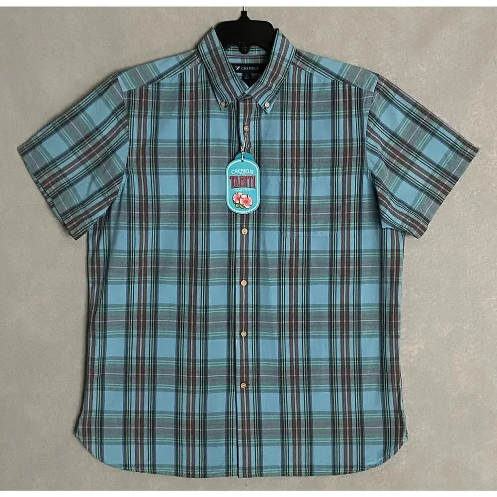 Daniel Cremieux 38 Tahiti Collection Men's Large Button-Down Shirt Plaid NEW - Picture 2 of 12